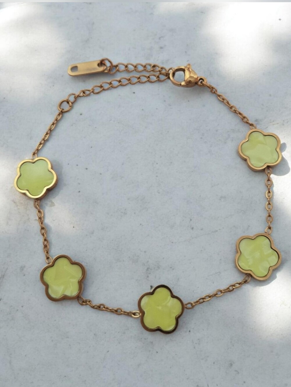 Gold and Yellow Clover Bracelet